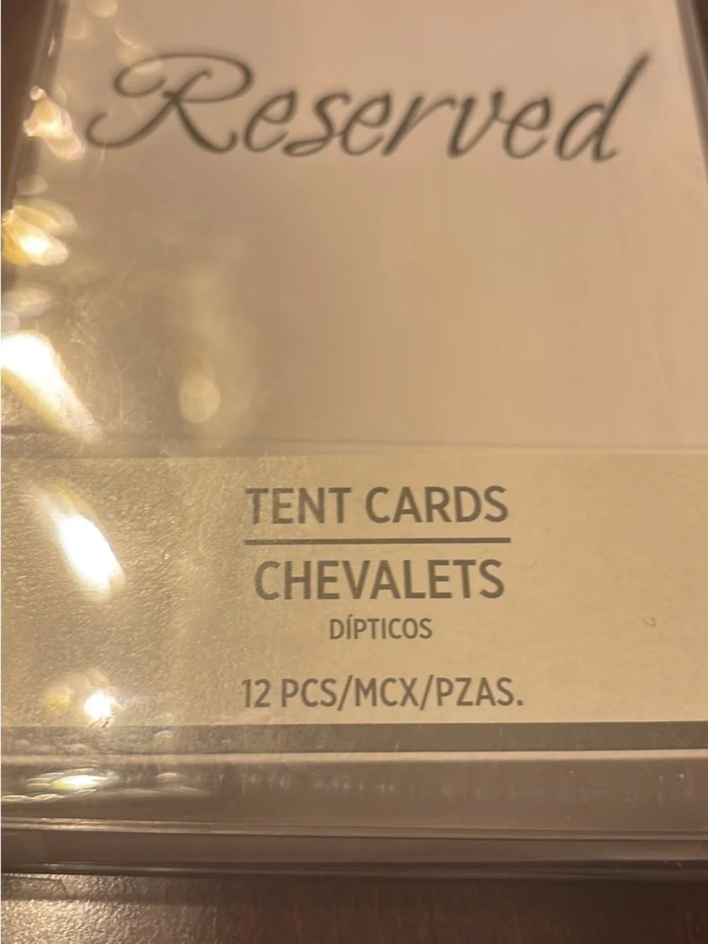 Reserved White Tent Cards with Elegant Script - Reserved Brand
